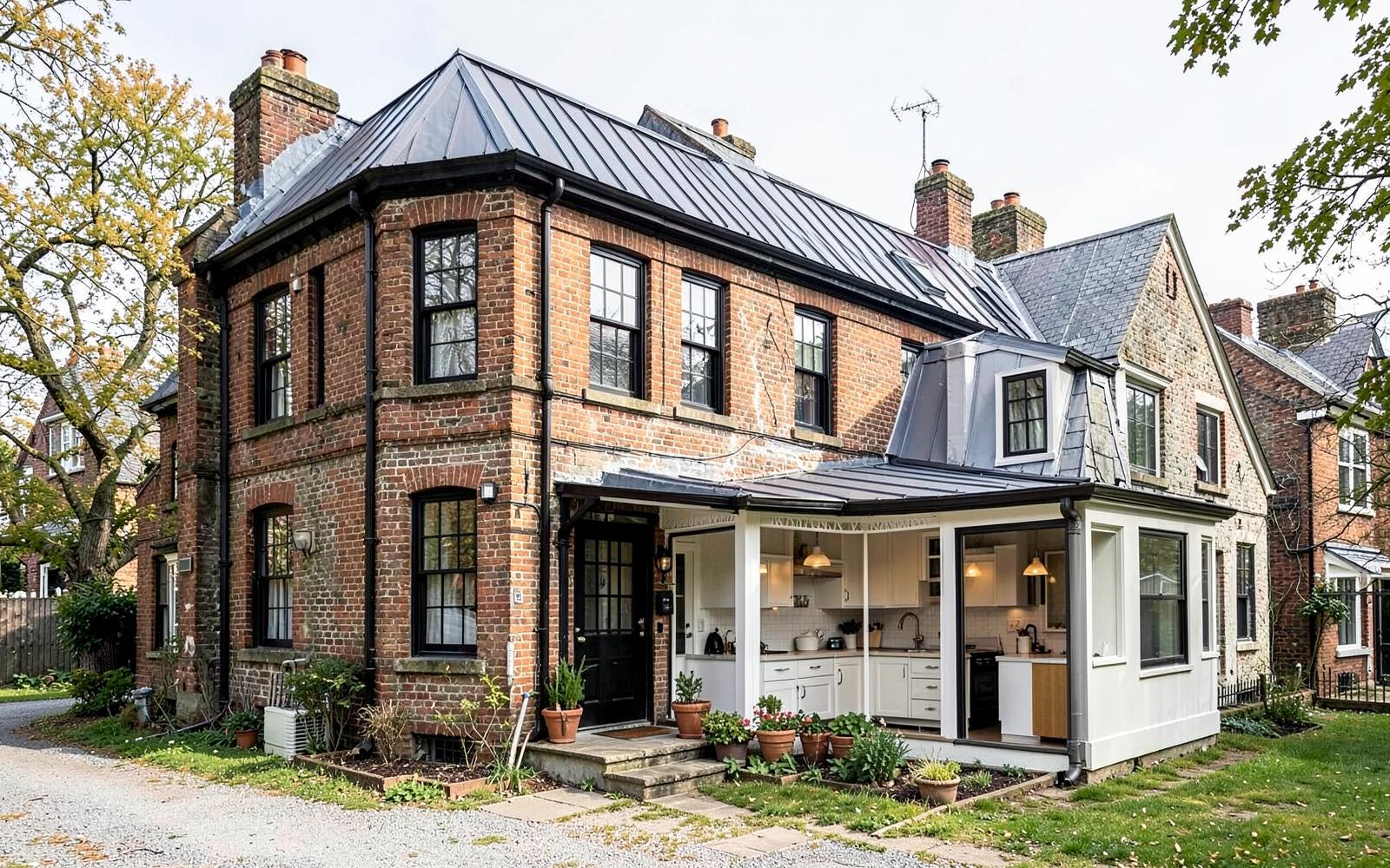 Over garage addition on a narrow in-town lot in Red Bank, NJ