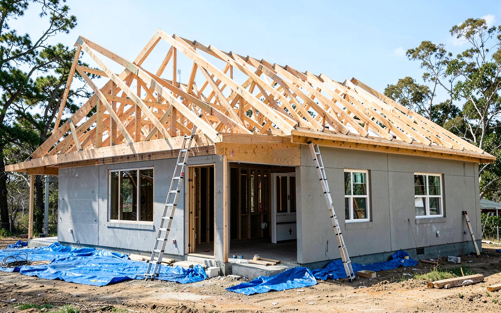 Custom trim and millwork detail inside a completed home addition