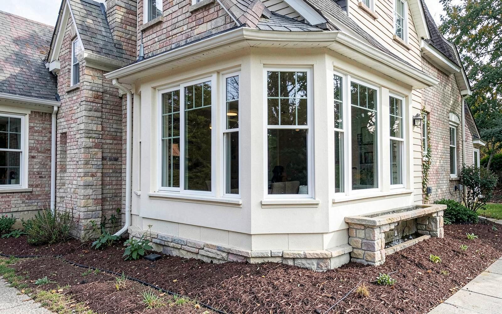 Rear house extension with large glass doors